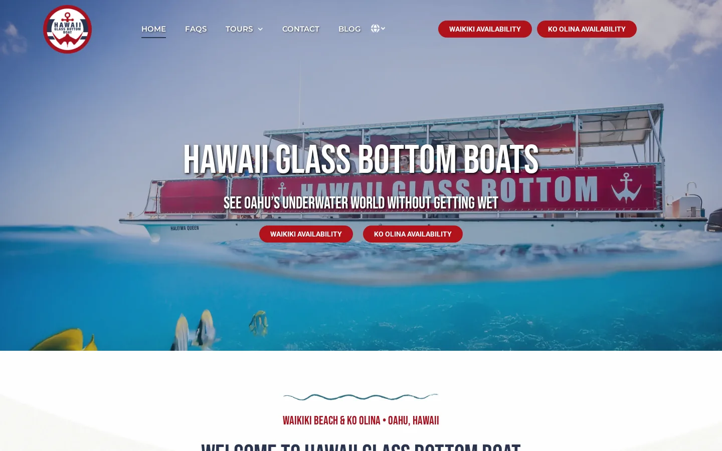 Hawaii Glass Bottom Boats website