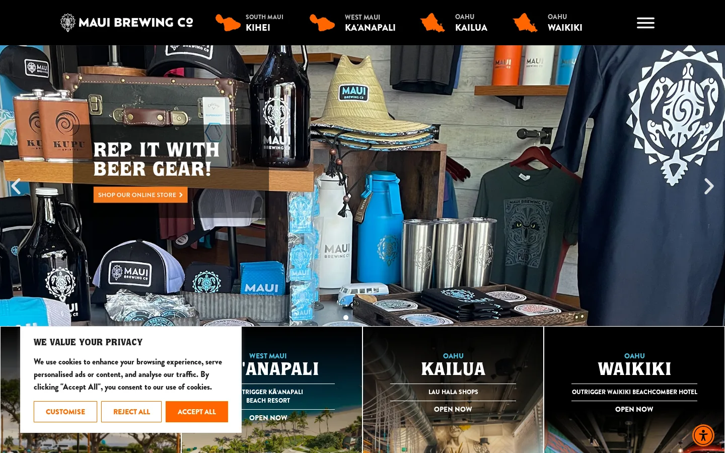 Maui Brewing Restaurant Group website
