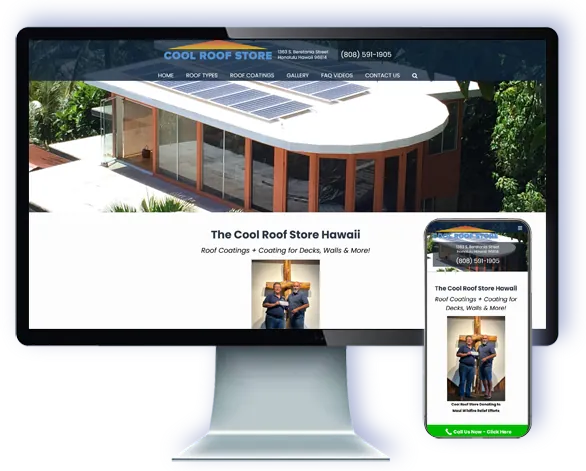 Cool Roof Store — website by Webmaster Services Hawaii